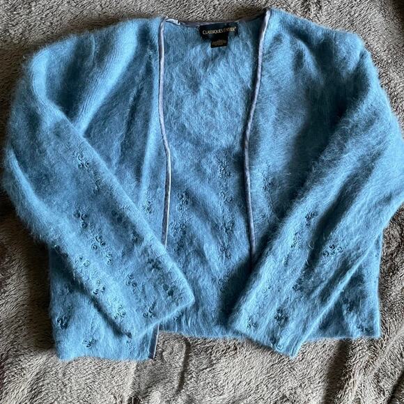 Angora Rabbit Hair Classiques Entier Vintage Cardigan - Picture 1 of 6